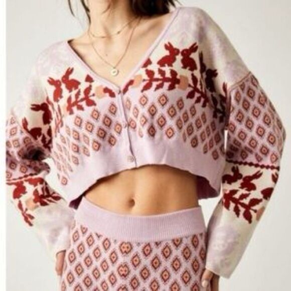 Free People x Intimately Snow Bunny Set In Candy Combo Women’s Size Medium - Picture 2 of 8